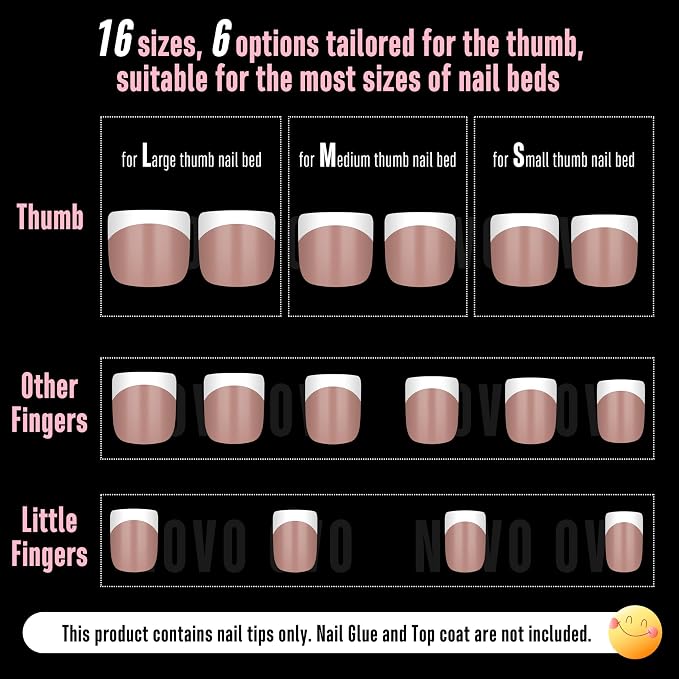 XXS Extra Short Square Round White French Tip BROWN PINK