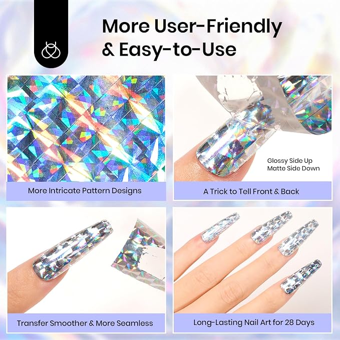Nail Foil Glue 2Pcs with Lace Stickers