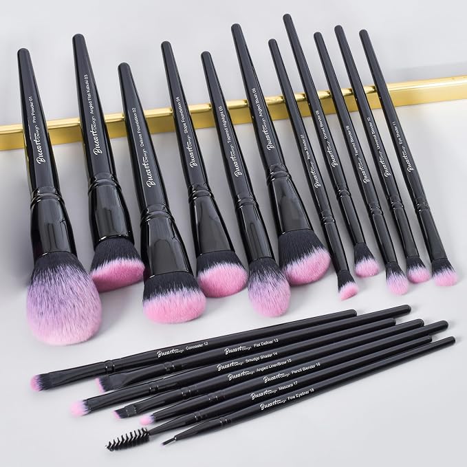 18Pcs Fuchsia Black+Holder