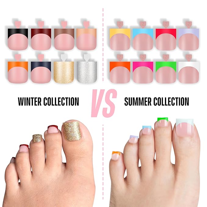 Sharp Square Toe Nail Tips BABY PINK 8 color for winter
