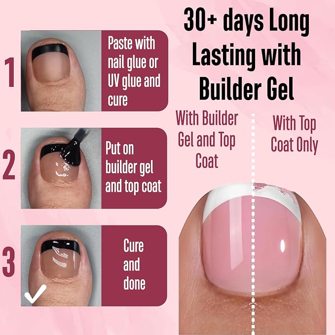 Black French Tip Toenails Brown Pink