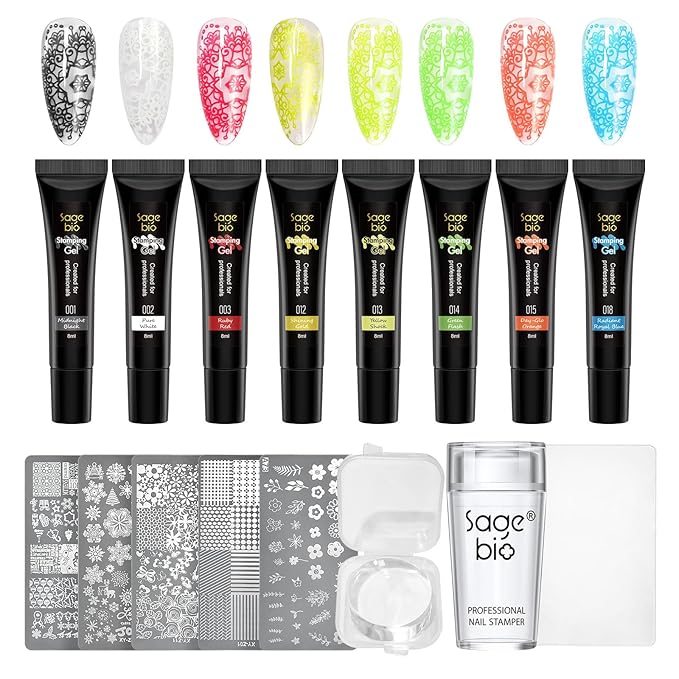 Nail Stamper&5 Art Plates&8 Nail Stamping Polish