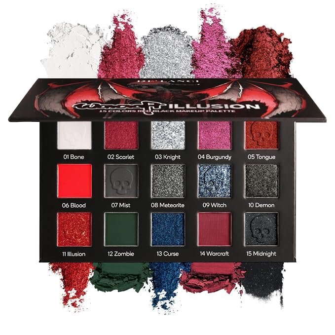 15 shades black red eyeshadow