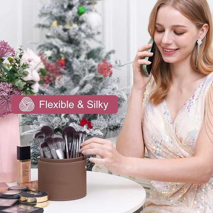 26Pcs Chocolate Makeup Brushes