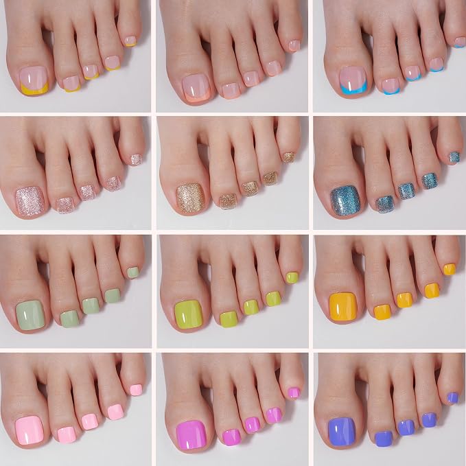 C - ToeNails Kit | Short Squoval | Toenails 288PCS