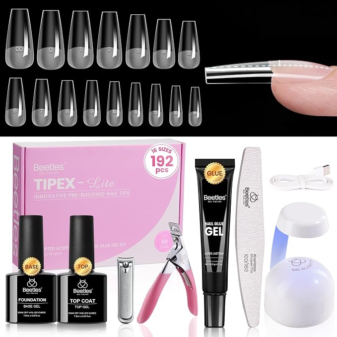 2 - Tipex Lite Nails Kit | Long Coffin | 192