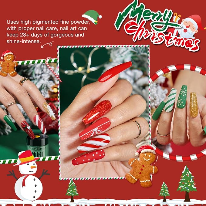 Green Red Glitter