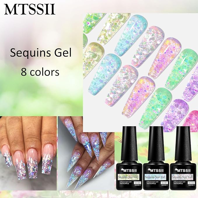 8 Pcs Jelly Glitter Sequins