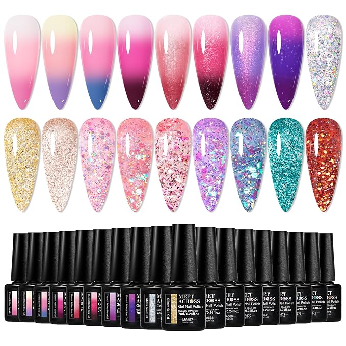 Rubber Base + Glitter Gel Set-4