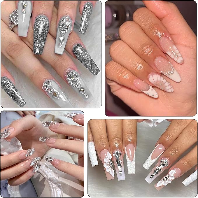 White Nail Rhinestones