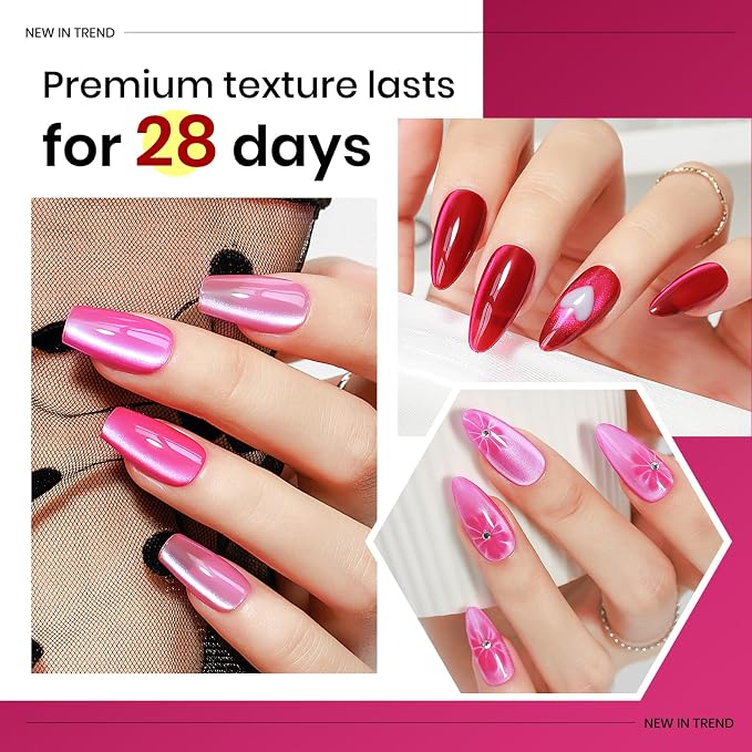 6 Colors Neon Pink Cat Eye Gel