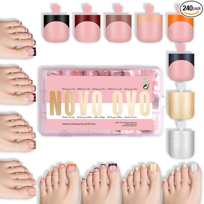 Sharp Square Toe Nail Tips BABY PINK 8 color for winter
