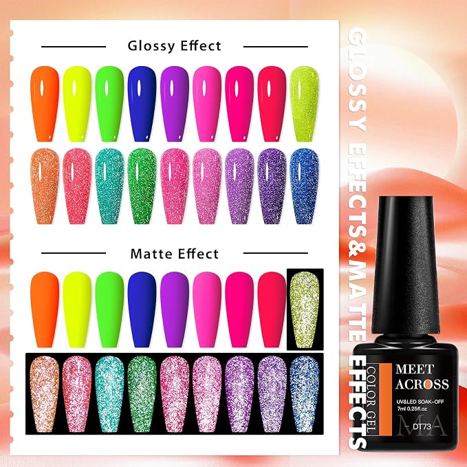 Neon Gel + Glitter Gel