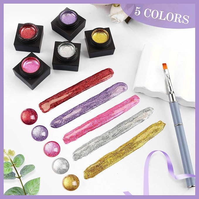 Silver, Gold, Red, Pink & Purple
