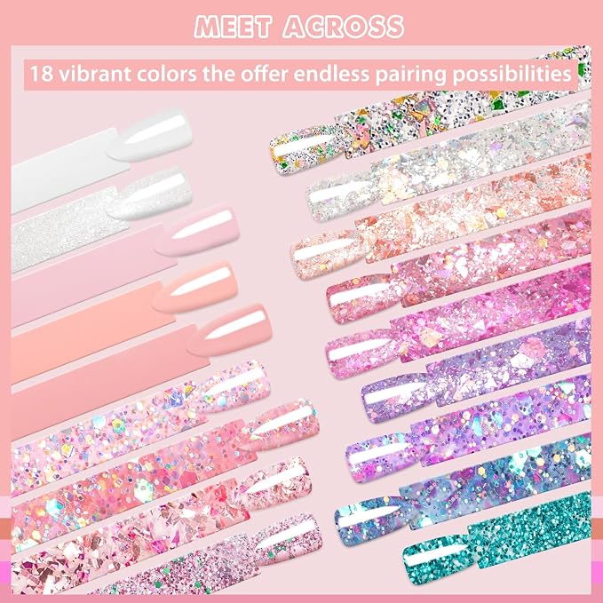 Rubber Gel + Glitter Gel
