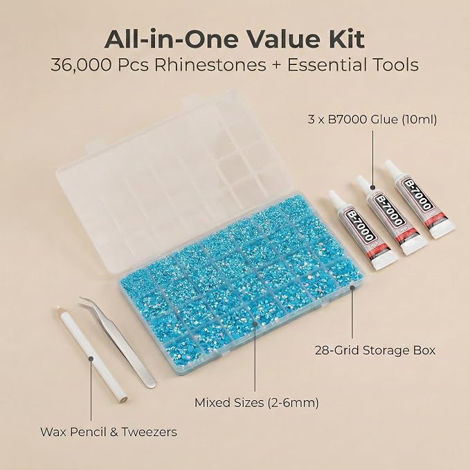 Jelly teal AB 2-6mm