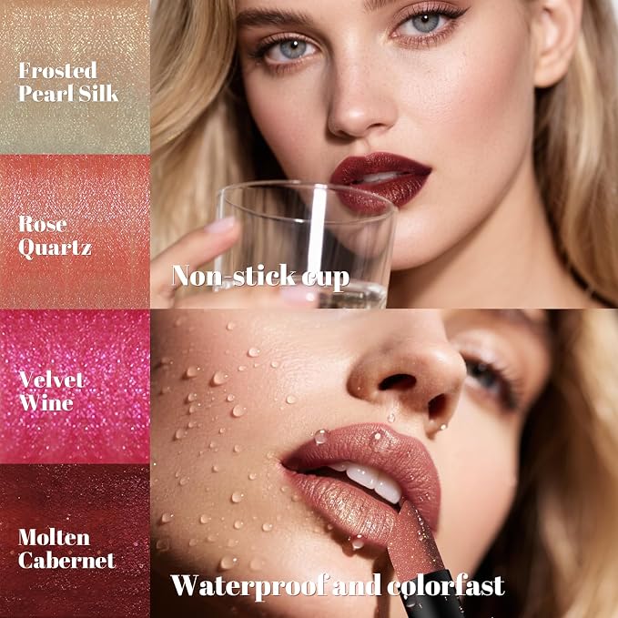4 Pcs Shimmer Lipstick