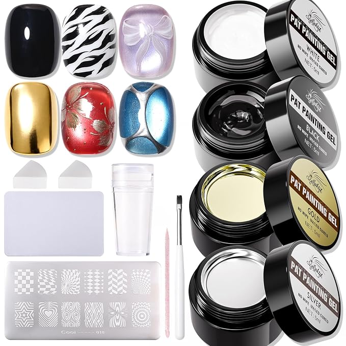 Gold&Silvery&Black&White