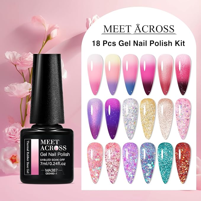 Rubber Base + Glitter Gel Set-4