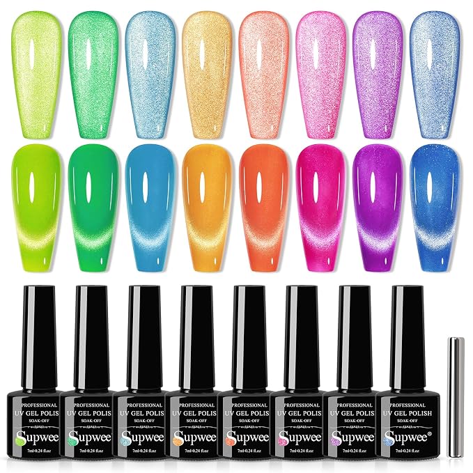 8 Colors Neon Cat Eye Gel