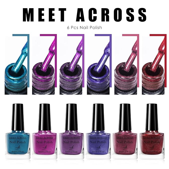 6Pcs Metallic Nail Polish-3