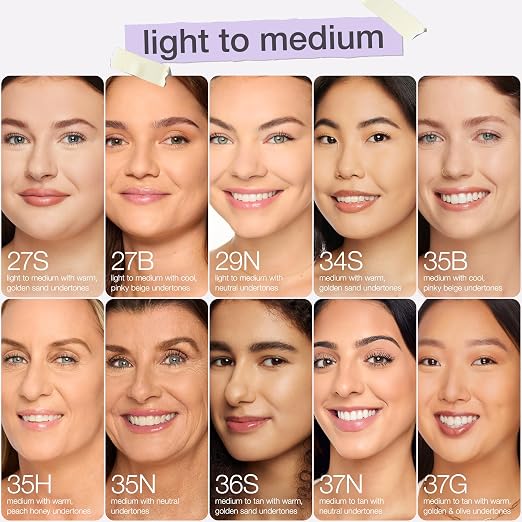 34S medium sand (medium skin with warm, golden undertones)