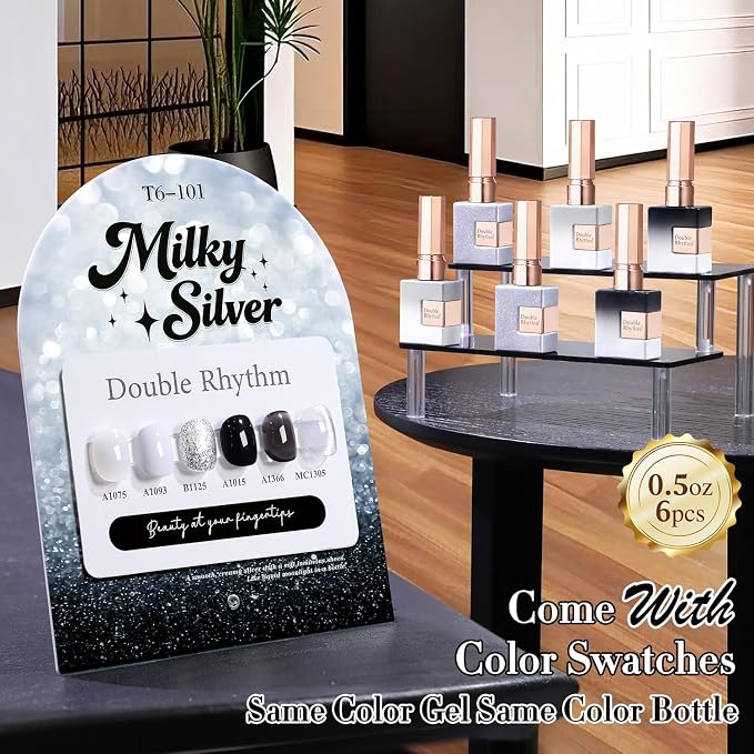 Milky Black White Silver