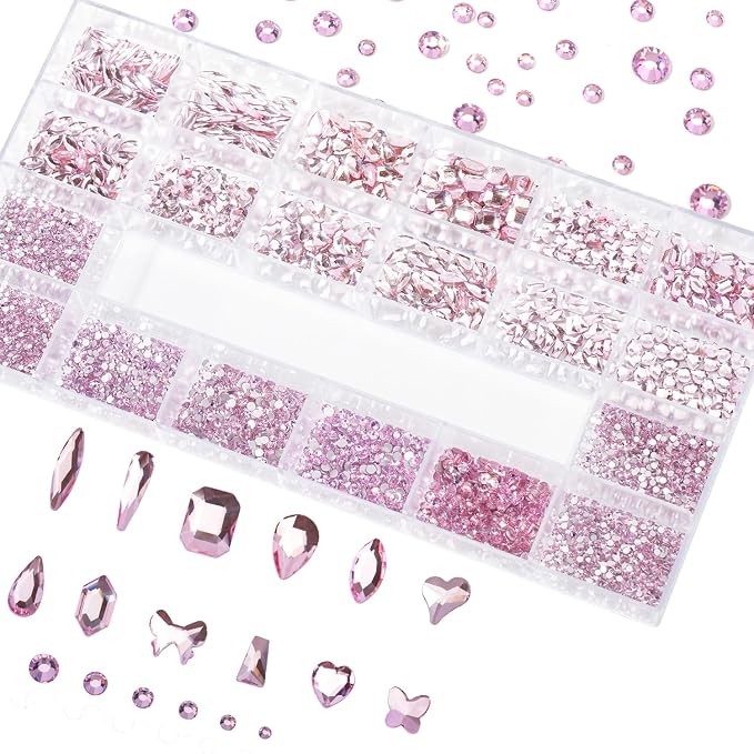 Light Pink Nail Rhinestones