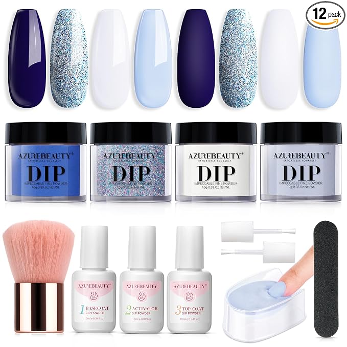 Glitter Blue White