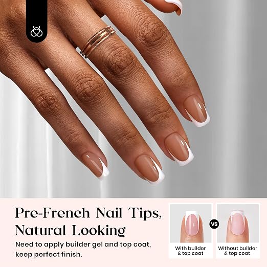 4 - Press On Nails Only | Short Squoval | Brown French