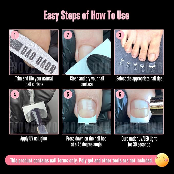 Half Cover Toe Nail Tips White French Tip
