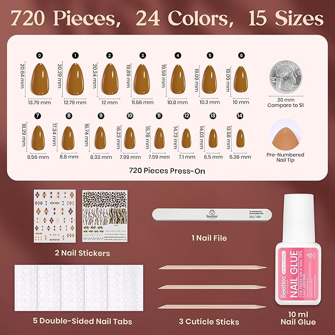 J - Nail Kit | Short Almond | Prism Parade 720PCS