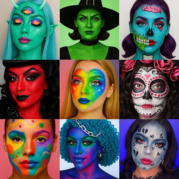 Red, blue,green,pink,black,white