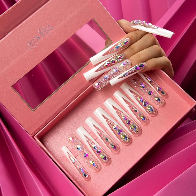 Candy Diamonds & White French Tip