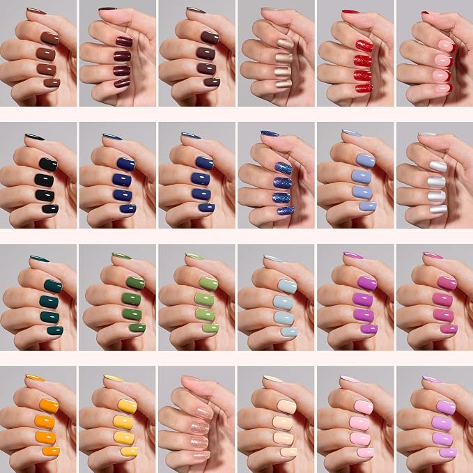 pink, nude, red, white, black, french, glitter