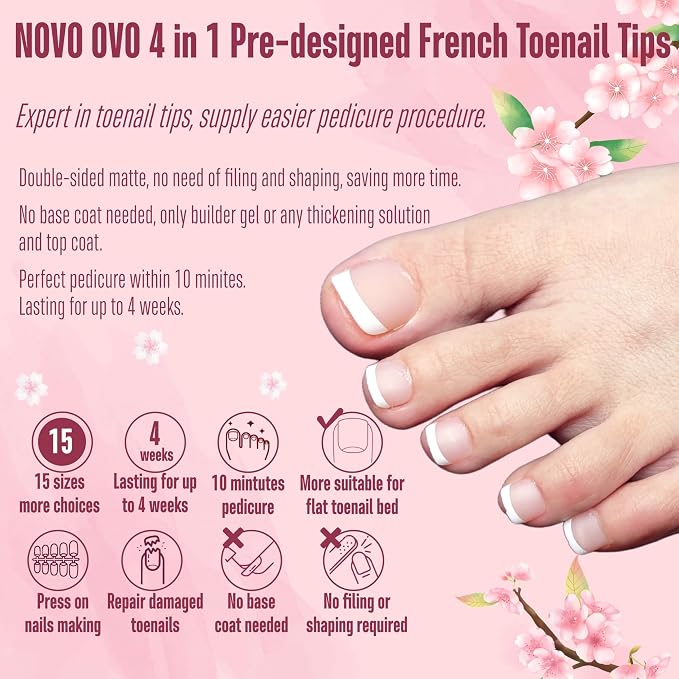 French Tip Toenails Light Pink