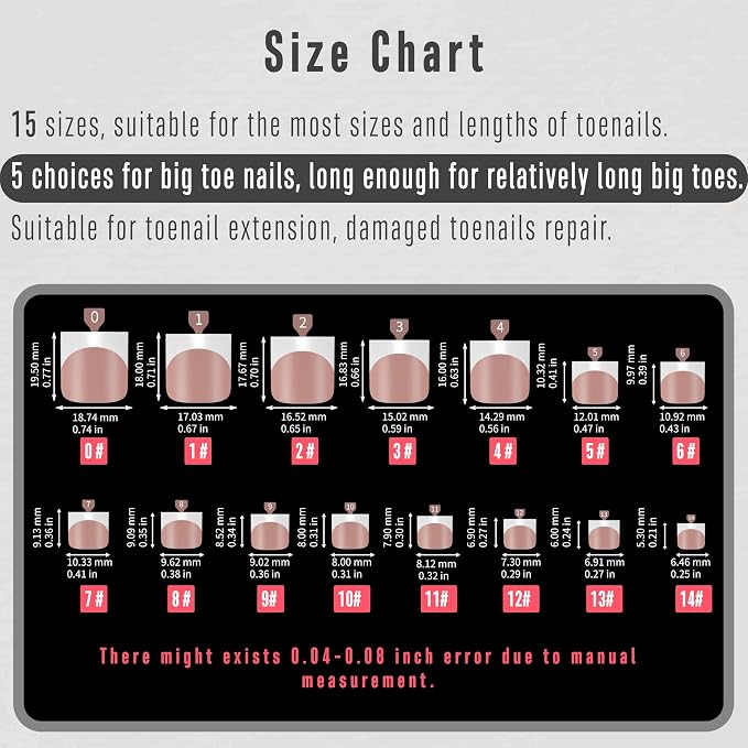 Sharp Square French tip Toe Nail Tips Brown Pink