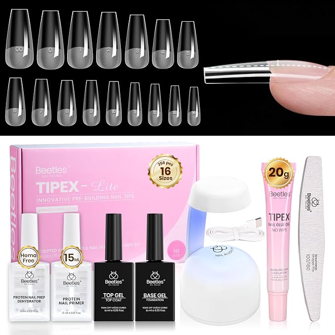 3 - Tipex Lite Nails Kit | Long Coffin | 256