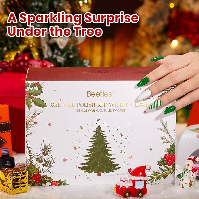 5-Christmas Gel Nail Kit Gifts |80PCS |55 Colors