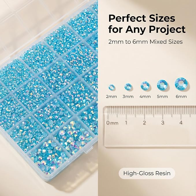 Jelly baby blue AB 2-6mm