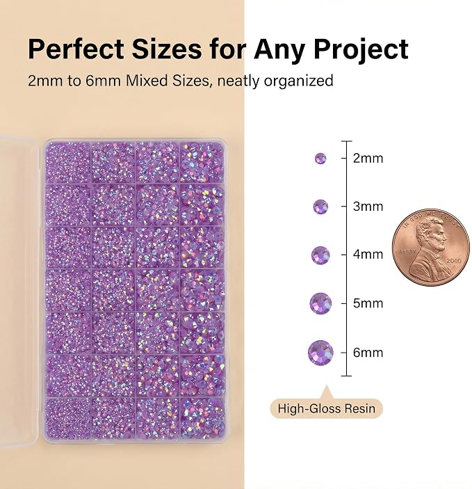 Jelly light purple AB 2-6mm