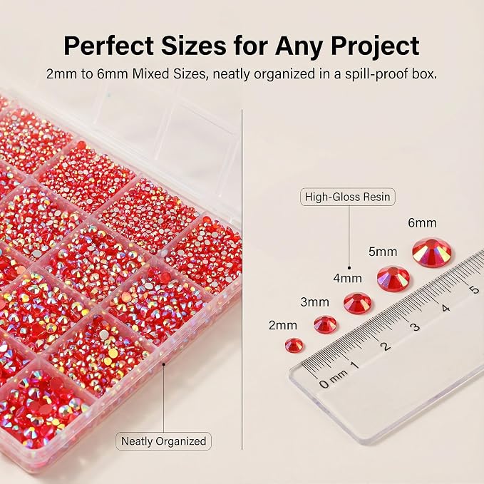 Jelly red AB 2-6mm