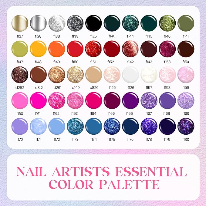50 Colors Glitter Swirl Nails Art