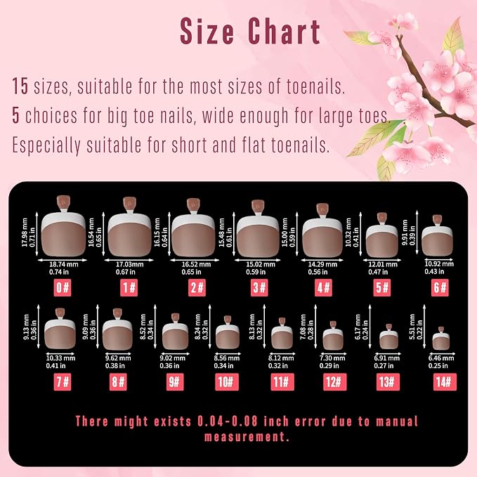 French Tip Toenails Brown Pink