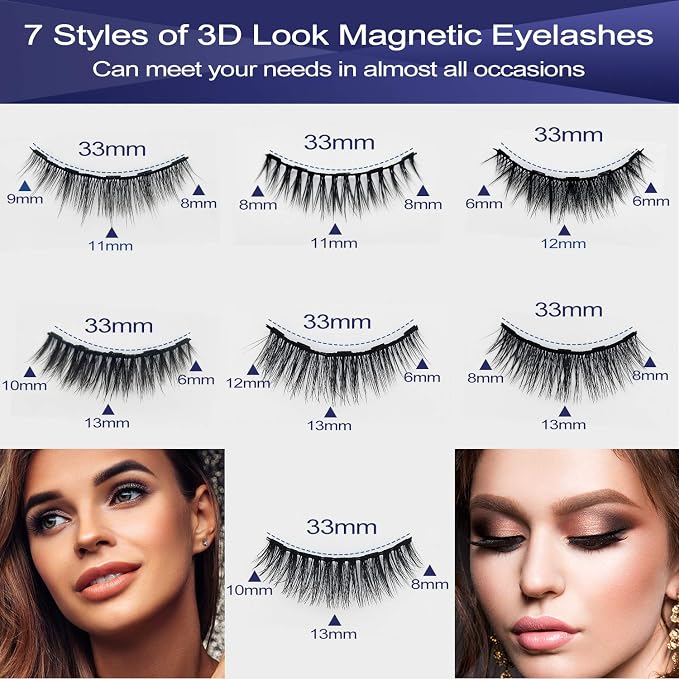 Black -Natural Look 7 pairs