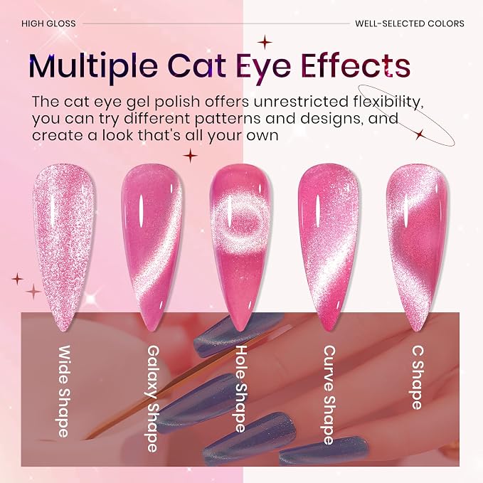 12 Colors Neon Cat Eye Gel