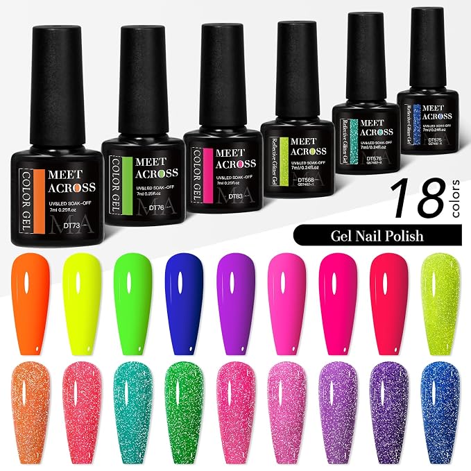 Neon Gel + Glitter Gel