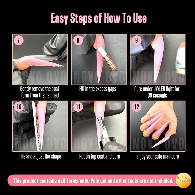 Stiletto XXXXL XXXL Nail Dual Form for Polygel 70