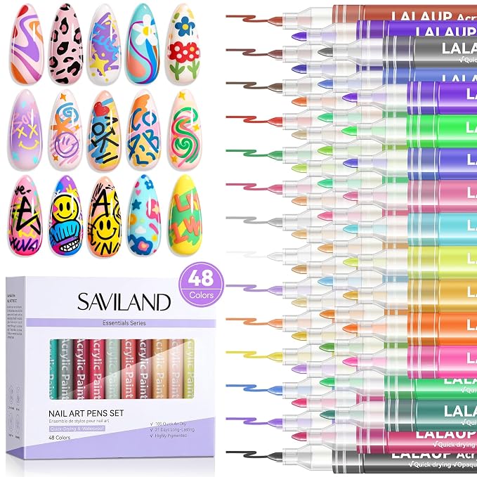 48 Colors Nail Art Markers Set
