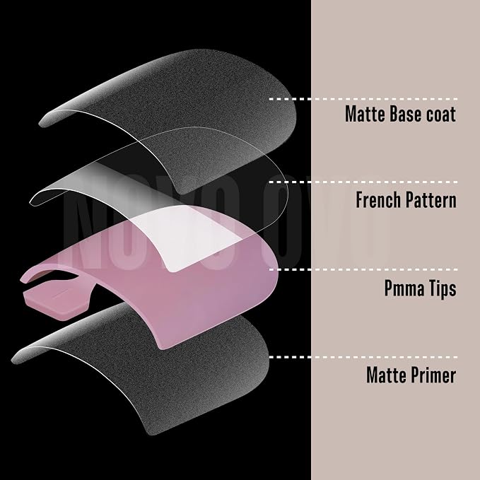 Sharp Square Toe Nail Black and White French Tips Mix